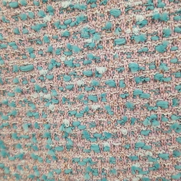 💕ST. JOHN💕 Cotton Blend Confetti Tweed Boucle Metallic Knit Midi Skirt Blue 14 - Picture 6 of 16